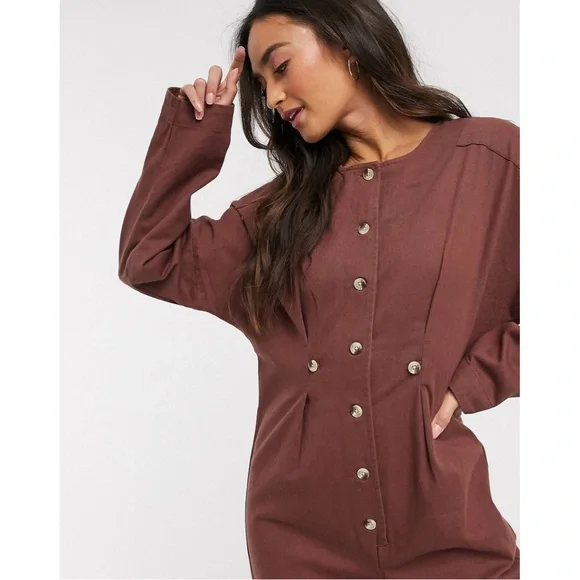 ASOS Design Curve Denim Relaxed Boiler-suit Jumpsuit - Picture 2 of 9